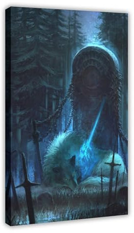 Game Poste Dark Souls Poster 64 Leinwand Poster Schlafzimmer Dekor Sport Landschaft Büro Zimmer Dekor Geschenk Rahmenstil 30 x 45 cm
