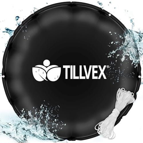 tillvex® Poolkissen Winter XXL | Luftkissen inkl. Reparaturkit | Winterkissen mit Sicherheitsventil | Poolpolster Pool Abdeckung Kissen Doppelnaht (300cm, Schwarz)