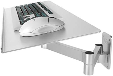 Keyboard, Adjustable Wall-mounted Mouse Keyboard Bracket, Space Saving Telescopic Industrial Wall-mounted Keyboard Stand, Silver -61 × 20 × 0.2cm,Sensational421