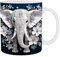 Oldmoom Ceramic Tea Cup | 350ml Elephant Design Mug - Ceramic Travel Mug with Handle for Whiskey, Juice, Soup, Wine, Beer