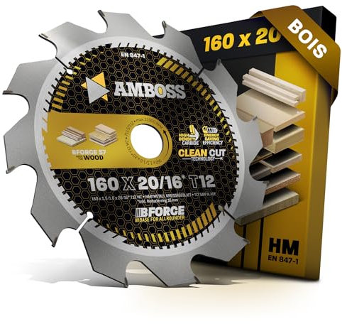 HM Kreissägeblatt 160x20 16 Z12 Wechselzahn für Akku Holz - Zuschnitt. AMBOSS WERKZEUGE® Sägeblatt 160mm +Reduzierring 16 20mm. 160x20 160x16 komp. zu Festool TS 55 F. TSC 55 K. HK 55. HKC 55. Bosch