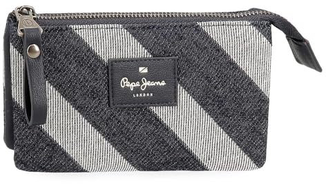 Pepe Jeans Celine Geldbörse mit DREI Fächern, blau, 17,5 x 9,5 x 2 cm, Polyester mit Details aus Kunstleder von Joumma Bags, blau, Geldbörse mit DREI Fächern