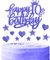 Nightfall Birthday Cake Cupcake Toppers, Blue Glitter Cake Toppers for Cake, Royal Blue Happy 10th Birthday Cake Toppers, Personalised Cake Cupcake Topper for Girls Boys 10th Birthday Cake Decorations