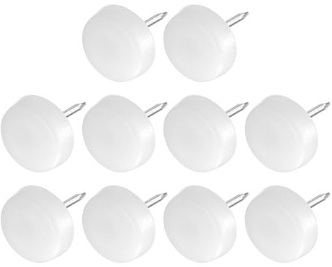 METALLIXITY Embouts de Meubles à Clou (16mm/0,63Pouces) 20 Pièces, Embouts Ronds en Plastique pour Chaises - pour Protéger Les Pieds de Meubles, Blancs