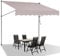 Eulenke Klemmmarkise Balkonmarkise 350 cm breit, Markise ohne Bohren mit Handkurbel, UV-beständig, Sonnenschutz und Wasserdicht, Beige