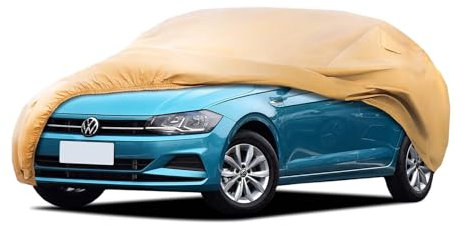 JURMON Housse de protection d'extérieur très résistante pour Volkswagen Polo, coupe-vent, toutes saisons, imperméable, protection contre la pluie du soleil, les UV, la poussière, la neige, l'extérieur