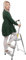 STREND PRO Trittleiter 3 Stufen Klappbar | max. 125kg | Haushaltsleiter 3 Stufen | Stehleiter 3 Stufen Alu für Arbeiten in Küche/Haushalt/Garage/Renovierung | Leiter 3 Stufen 1,26m/2,56m | Aluleiter