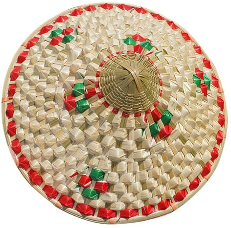 Weduspaty Rice Hat, Natural Bamboo Conical Hat Vietnamese Hat for Kids Japanese Samurai Chinese Hat Rice Farmer for Wall Decor