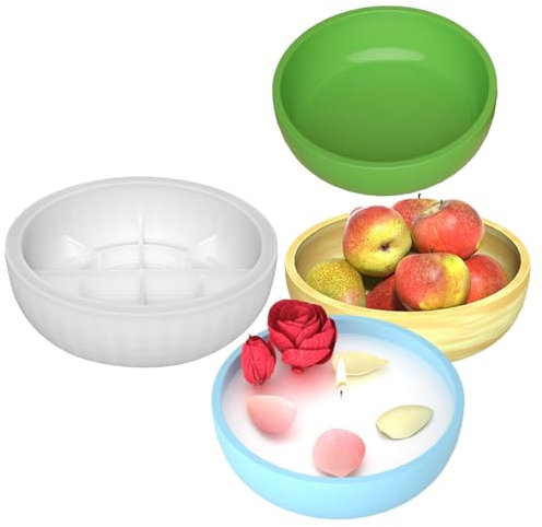 Gurxi 1 Stück Rund DIY Silikonschale Künstlerform Groß Rund Tablett Epoxidharz Formen Groß Epoxidharz Formen Silikonform Schalen Gießformen Teller Epoxy Form