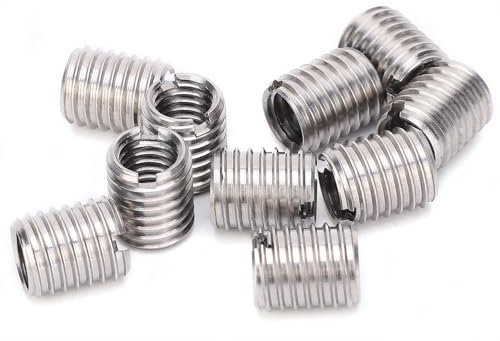 Haosie 10 Pièces Réducteur de Filetage, Insert Filete M8 à M10 en Acier Inoxydable, Douille Filetée de Réparation de Filetage, Filetage Femelle M8 X 1,25 MM, Filetage Mâle M10 X 1,