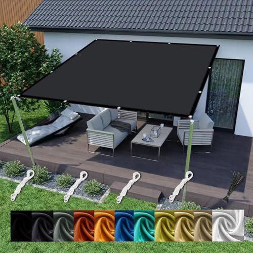 sonnensegel Glasdach Segeltuch, Reißfest, für Carport, Auffahrt, Balkon und wintergarten-Dunkelgrau-5X6M