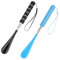 Amexo 2 Pièces Chausse Pied Long Telescopique, Chausse Pied Metal 30-71cm Chausse-pied Rétractable Chausse-pied Extensible avec Poignée Antidérapante et Cordon pour Hommes Enfants Seniors (Noir, Bleu)