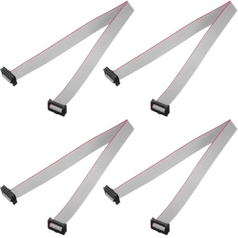 sourcing map 4 Pcs IDC Flat Ribbon Cable, 2mm Pitch 12mm Width 30cm Long 12 Pin FC to FC Flat Ribbon Connector Jumper Wire for PC, LED Displays