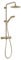 Gedy STAR PLUS 03 Duschsäule Gold matt mit Einhebelmischer, Duschset 3 Positionen, Duschkopf; Schlauch 150 cm, ausziehbar 92-146 vm