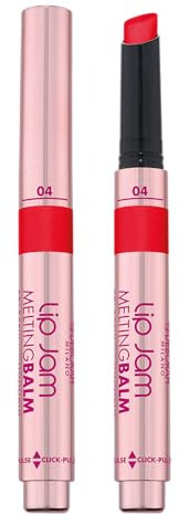 Deborah Milano - Lip Jam Melting Balm, Balsamo Labbra Colorato Idratante ed Emolliente, Colore Brillante fino a 12 Ore, Finish Luminoso, Texture Leggera, Elegante Confezione a Penna, 04 Strawberry