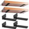 Lot de 4 Supports d'étagère Flottants de 12,5 cm, Fixations d'étagère invisibles, Supports Muraux en Métal Robuste pour étagère de Stockage | Bibliothèque - Avec vis (Noir)