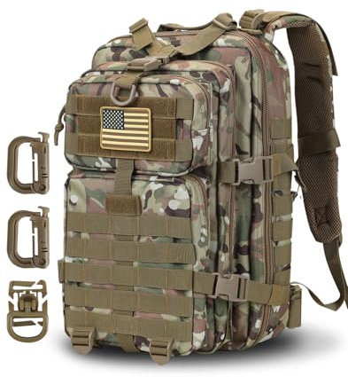 Hannibal Tactical 28L Militär Taktischer Rucksack US Cooper Rucksack Armee Assault Pack 3 Tage Bug Out Go Bag Trekking Wanderrucksack CP Camo