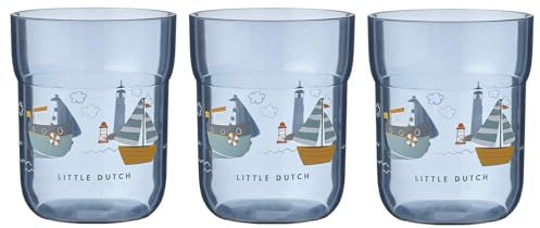 Mepal Kinder-Trinkgläser Mio 3er Set Trinkglas für Kinder Kinderbecher ab 9 Monaten Spülmaschinengeeignet 250ml Sailors Bay