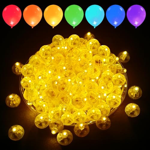 Celepoir 100 Stück LED Ballons Lichter, Mini LED Ballonlichter, Runde Leuchtkugeln, Ballon Lichter Leuchtkugeln für Geburtstag, Hochzeit, Party, Weihnachten Deko, Tisch Deko (Warmweiß)