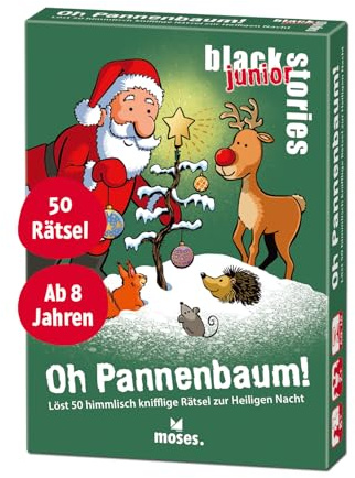 moses. Black Stories junior Oh Pannenbaum! 50 himmlisch knifflige Rätsel zur Heiligen Nacht – Weihnachtliches Rätselspiel für Kinder, Denkspiel für kleine Spürnasen ab 8 Jahren, für 2 + Spielende
