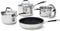 Stellar Flow 4 Piece Draining Pan Set - 16cm/18cm/20cm Saucepans + 26cm Non-Stick Frying Pan - Stainless Steel Cookware Set with Vented Draining Lids, Easy-Pour Rims & Internal Measurement Guides