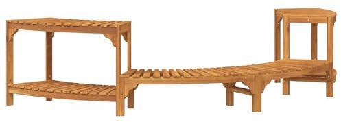 vidaXL Entorno de Hidromasaje Semicircular 252x111.5x55.5 cm Madera Sólida de Acacia