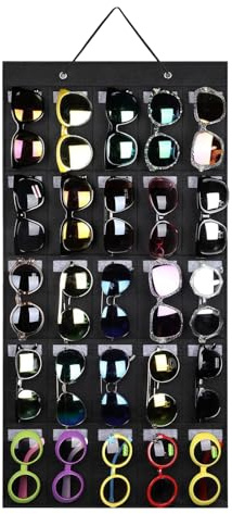 Hängender Sonnenbrillen-Organizer – staubdichte Sonnenbrillen-Aufbewahrung, wandmontierter Brillenhalter | Filz-Brillentür hinter Aufbewahrungen, Kleiderschrank-Haltertasche, mehrere Paare, Vitrine