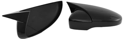 Für VW Für Scirocco Für Passat CC Schwarz/Carbon Muster Seitenspiegelabdeckung Shell Dekoration Autoteile Spiegelkappen(Gloss Black)