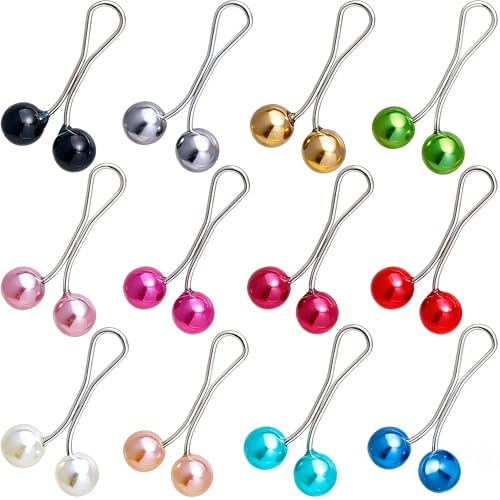 Beojonvy 12 Stück Hijab Pins, Scarf Safety Pins, Hijab Nadeln Clips, Sicherheitsnadeln, Schalnadeln, Dekorationsclip-Sicherheitsnadeln für Muslimische Kleider Damen