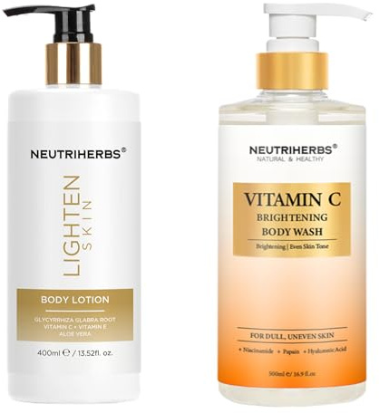 Radiant Glow Skincare: Brightening Body Lotion & Vitamin C Body Wash