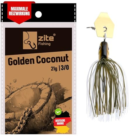 Zite Fishing Inzite Blader Chatter-Jigs | Bladed Jig Köder in 10g 16g & 21g | Intensive Vibrationen & 6 Farben | Trailerfähig mit scharfem Einzelhaken