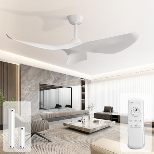 Sofucor 97cm Leise Deckenventilator ohne Licht, Fernbedienung | DC Motor, Timer, 3 Flügeln, 6 Geschwindigkeiten, Sommer Winterbetrieb für Schlafzimmer Wohnzimme