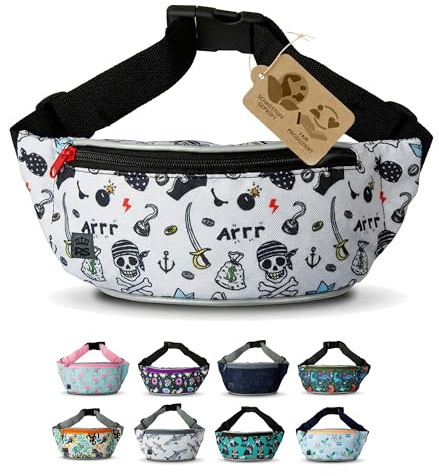 Bauchtasche Hüfttasche Gürteltasche für Kinder 4-8 Jahre - Kindergürteltasche mit verstellbarem Hüftgurt - leicht kompakt, abwaschbares Robustes Material (Modell 27)
