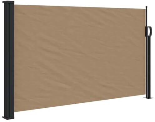Xhnifbn Store latéral, 120 x 600 cm, taupe, extensible, matériau robuste, pour une utilisation en extérieur, peu encombrant, protection solaire, balcon, terrasse, jardin, pergola