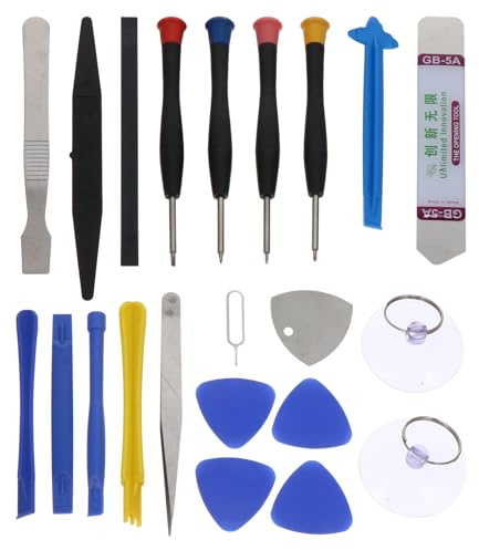 LALADEFIEE Kit de Réparation D'écran pour Smartphone et Tablette 22 Pièces en Acier Carbone, Outil Professionnel pour Démontage sans Dommage Lors Réparation