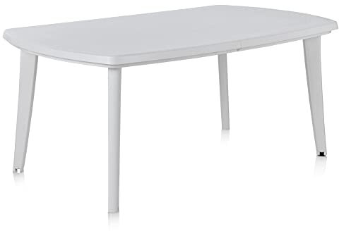 SP Berner Shaf - Atlantic | Muebles Jardin Exterior - Mesa Comedor Extensible Exterior | Mesa Extensible Jardin hasta 225 cm | Fabricado en España con Materiales Reciclados - Color Blanco