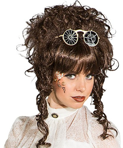 Amakando Lockenperücke Rokoko - braun - Damenperücke Gothic Renaissance Kunsthaar Frauenperücke Steampunk Viktorianische Kurzhaarperücke Barock Perücke