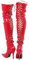 Gizelle Stivali sopra Il Ginocchio con Lacci sul Retro, Donna, Brevetto Rosso, 40.5 EU