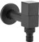 Grifo de agua fría con mango cuadrado de cobre negro para lavadora, lavabo lavabo grifo de pared para la colada grifo de agua fría con burbuja integrada para baño y cocina G1/2 Thread