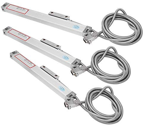 Yanmis 3 Pezzi di Set Scala lineare per Encoder, Righello a griglia di Alta precisione per JCS900-2AE/JCS900-3AE Lettura Digitale DRO(0-100mm, 0-300mm, 0-500mm)