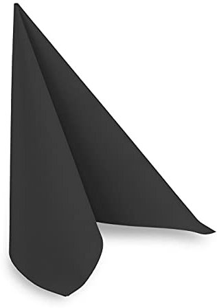 Hypafol Airlaid-Serviette schwarz | 50 St. | unterschiedliche Farben für jeden Anlass | 40 x 40 cm | abgestimmt auf Einrichtung & Dekoration | für Gastronomie und Zuhause