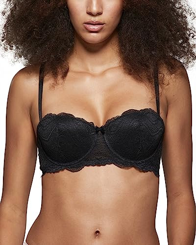 Pompea Carioca Reggiseno a Balconcino, Nero, 4C/85C (Pacco da 3) Donna