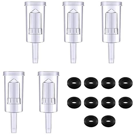 Fermentación Airlock,Guador 5 piezas Plástico Fermentación Airlock con 10 piezas Arandela Silicona Fermentación Airlock para Preservar Hogar Elaborar Cerveza Hacer Vino Fermentar