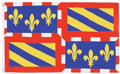 AZ FLAG - Bandera Borgoña - 90x60 cm - Bandera De Bourgogne - Francia 100% Poliéster Con Ojales de Metal integrados - 50g - Colores Vivos Y Resistente A La Decoloración