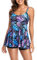 FLYILY Women's Mesh Tankini Swimwear Sets Bikini High Waist 2 Pieces Swimsuit Swimming Costume Plus Size (Z-BigLeaf, Large)