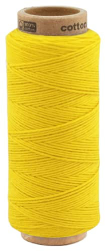 100 Meter Baumwollkordel 1,0 mm, Kordel Schnur Baumwolle Bindfaden Bäckergarn Geschenkband (0006 - Gelb)