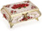 SUMNACON Vintage Metal Small Jewelry Box Trinket Box with Flower Pattern, Retro Trinket Storage Organzier Box Jewelry Holder Box for Rings Earrings Necklace (Large, Beige)