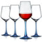 ziixon Red Wine Glasses Set with Blue Stem, Colorful Wine Glasses for Wine Tasting Gift Wedding Anniversary Christmas Birthday Blue