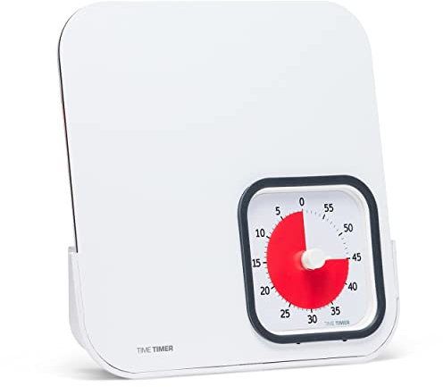 TIME TIMER MOD + Weißwandtafel, trocken gelöscht, 60 Minuten visueller Countdown-Timer mit Magnettafel für Notizen, Aufgaben, Klassenzimmer und Büro Erinnerungen (Kohle)