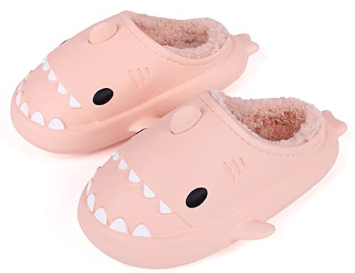 Lanivic Ciabatte Squalo Donna Uomo Impermeabile Invernali Pantofole Peluche Adulto Scarpe Interno E da Esterno Rosa EU 37 38
